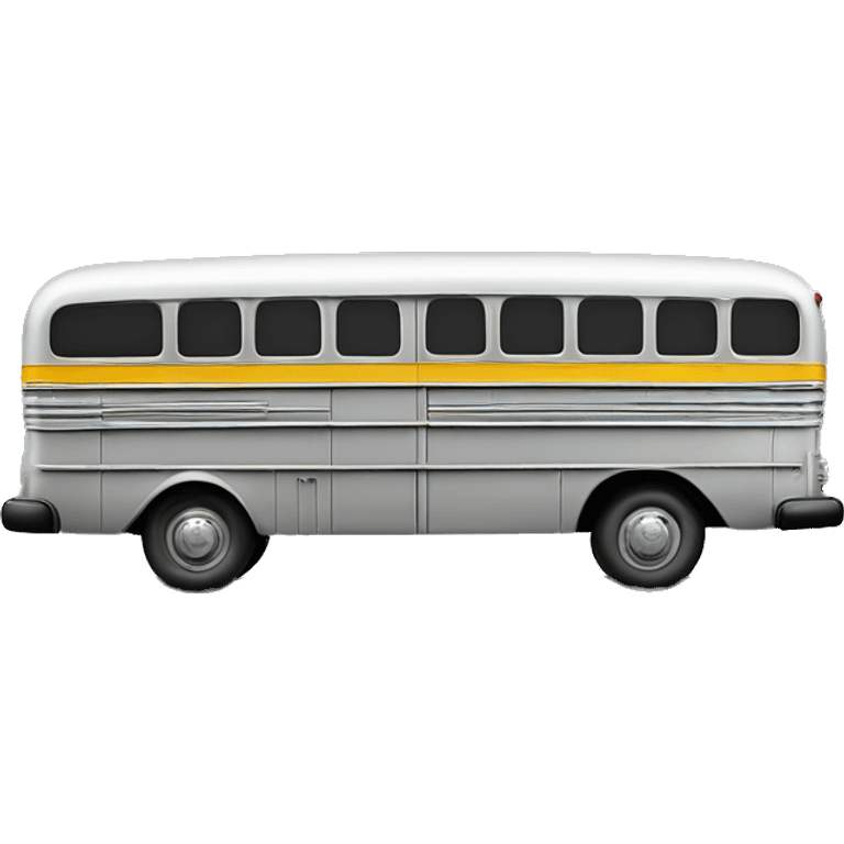 Side view Graphite colored 1956 ghost busters school bus emoji