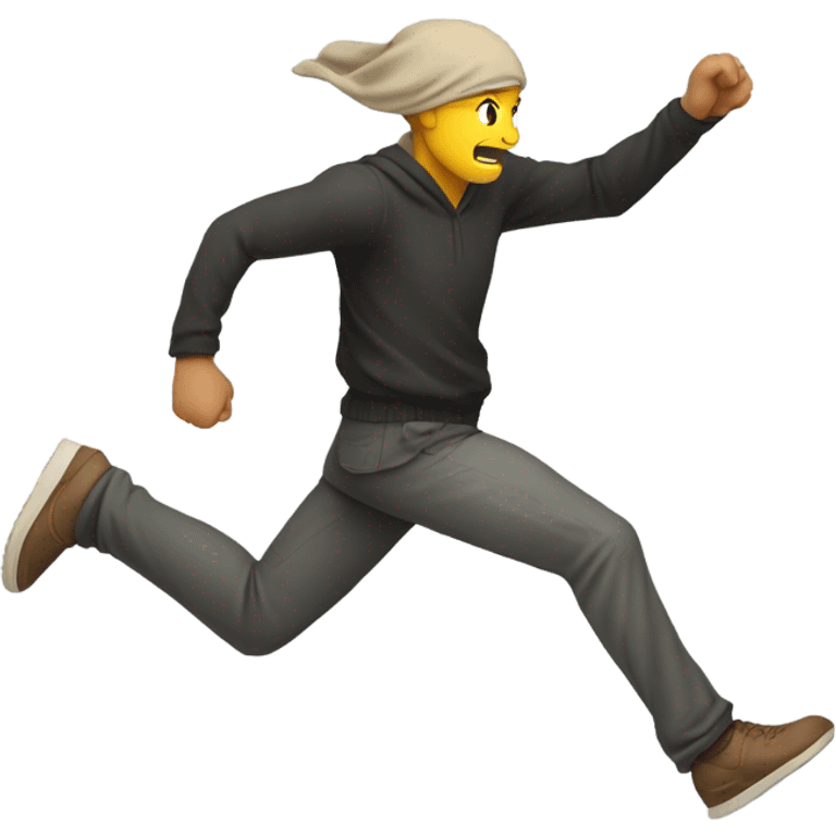 Man chasing a ninja emoji