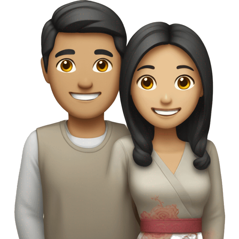 Happy asain  couple  emoji