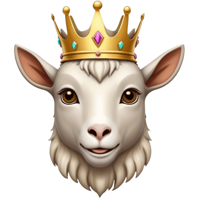 half Robotic Goat w/ a kings crown on emoji