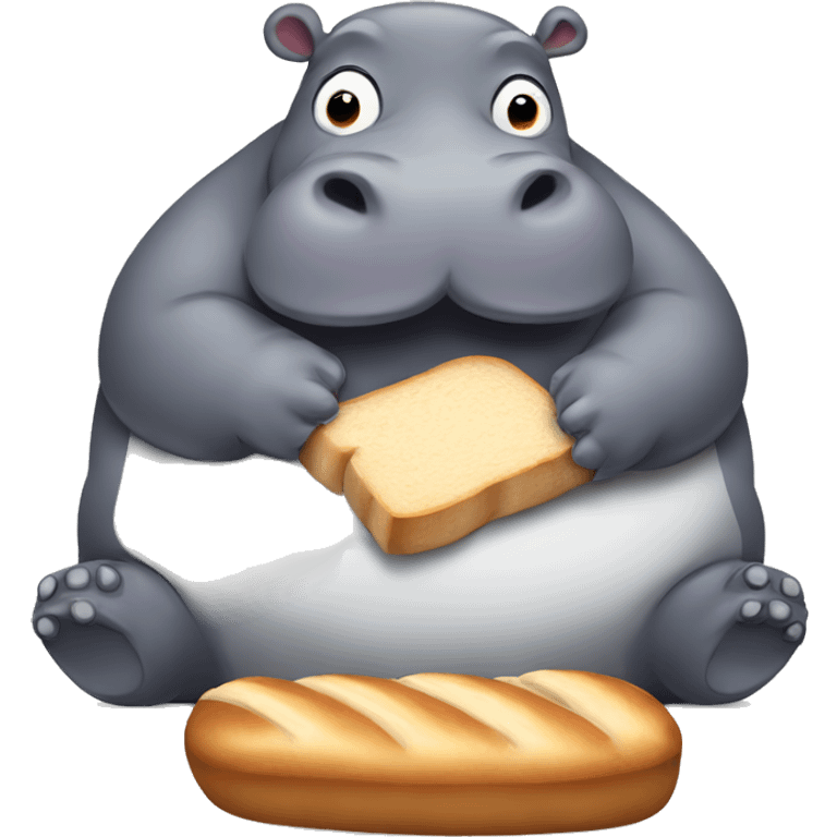 Hippo eating bread emoji