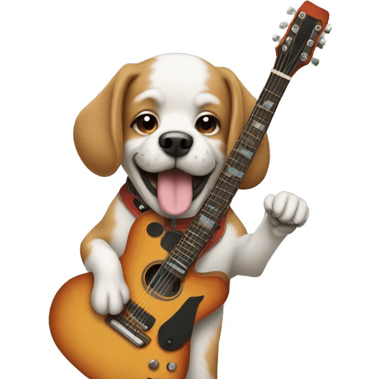 Dog playing guitar  emoji