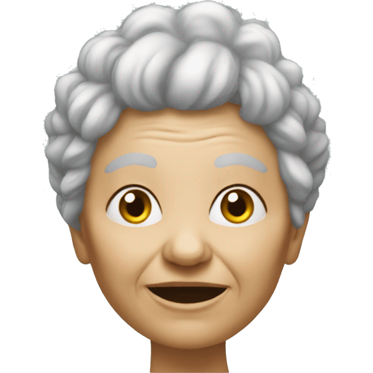 Grandma head on a troll emoji