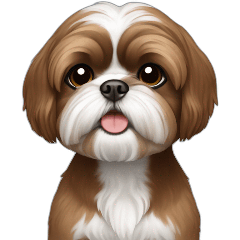 Brown shih tzu with white chest emoji