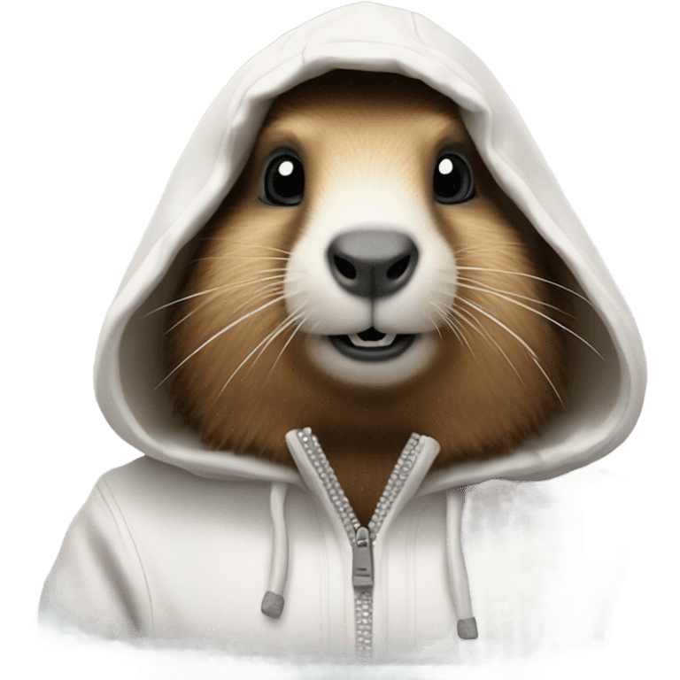 marmot wearing white hoodie  emoji