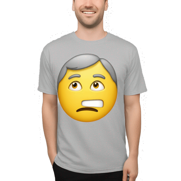 white man short hair t-shirt gray emoji