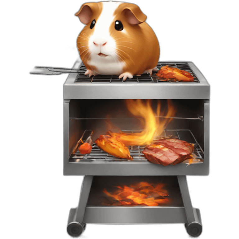 Little guinea pig making barbecue emoji