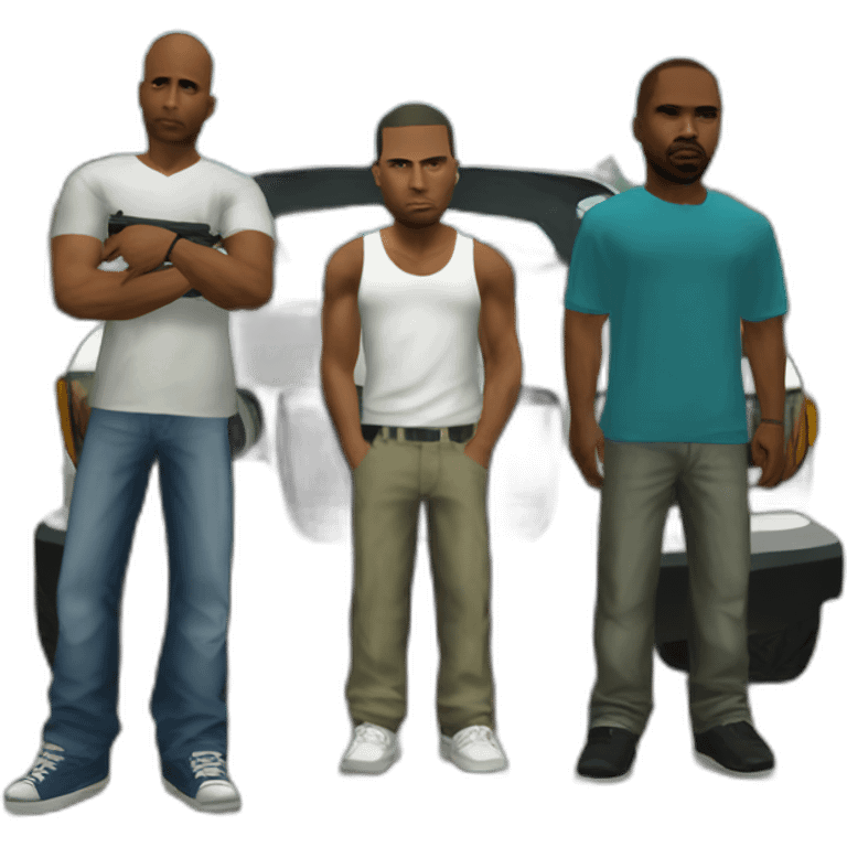 Gta san andreas with bmw and ak emoji