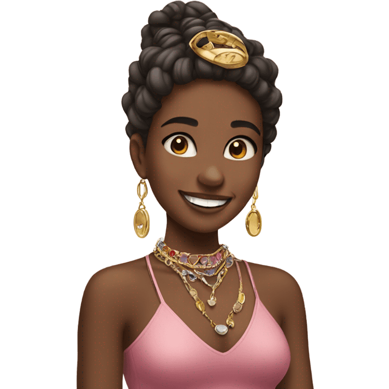 smiling girl with jewelry  emoji