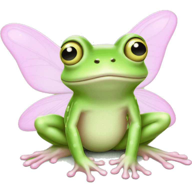 Light green Fairy frog with light pink wings emoji