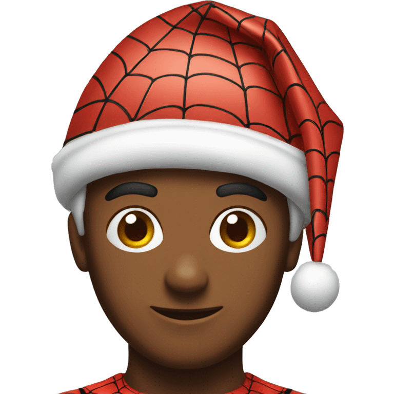 Spiderman wearing Christmas hat emoji