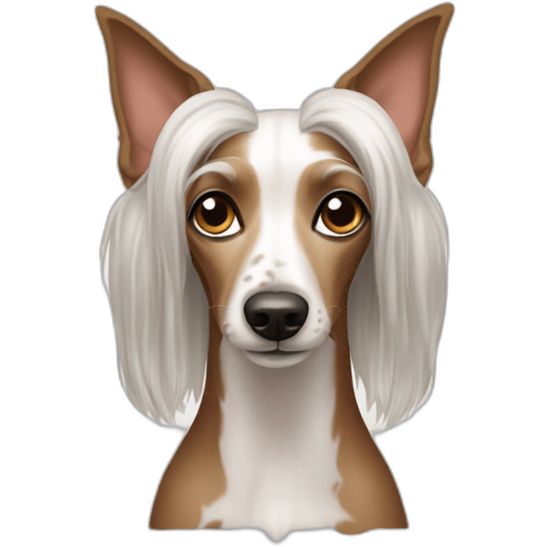 Chinese Crested hot-dog emoji