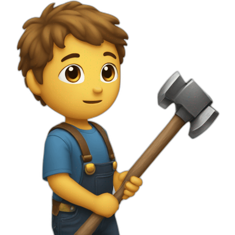 kid with hammer emoji