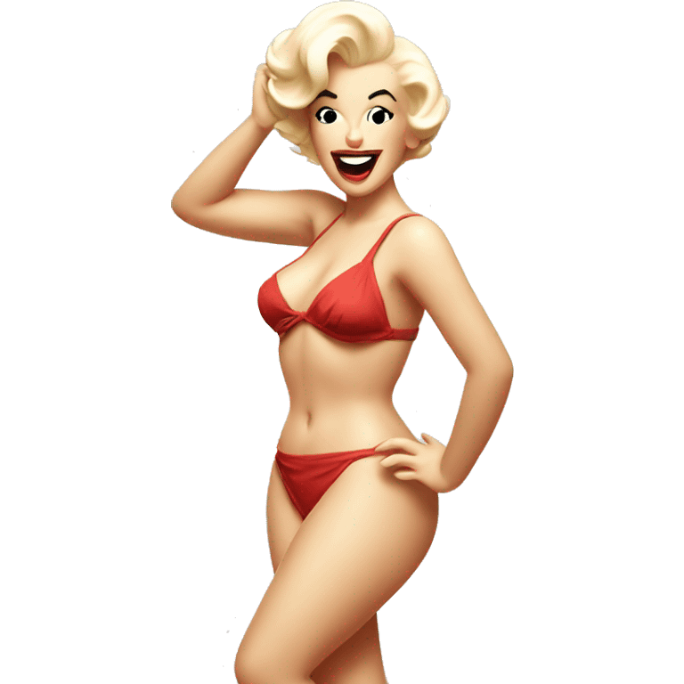 Marilyn Monroe dancing in a bikini emoji