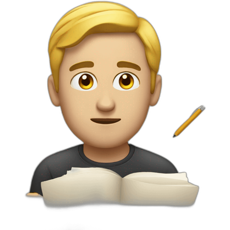 man-thinking-writing emoji