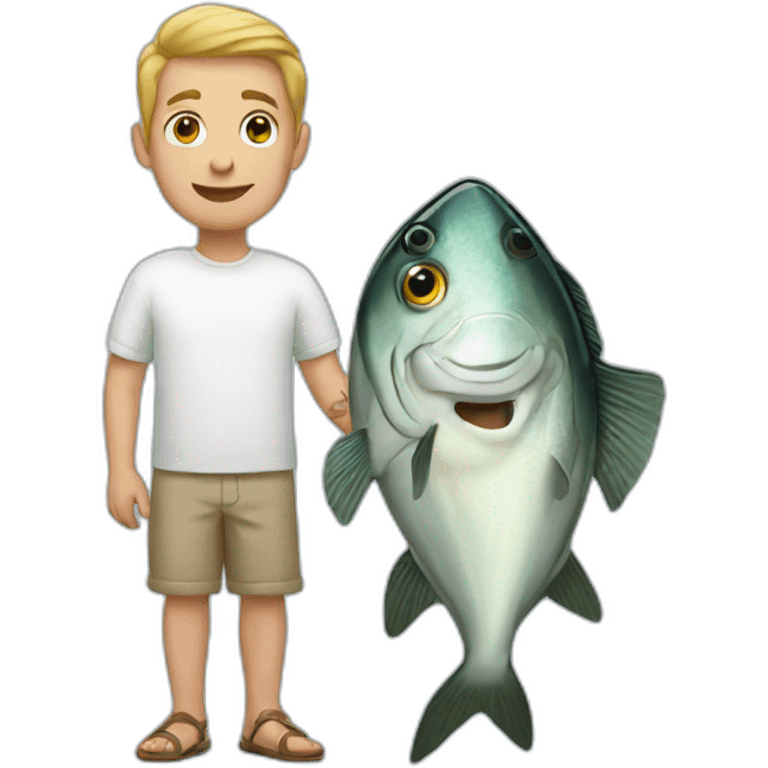 White people with fish emoji