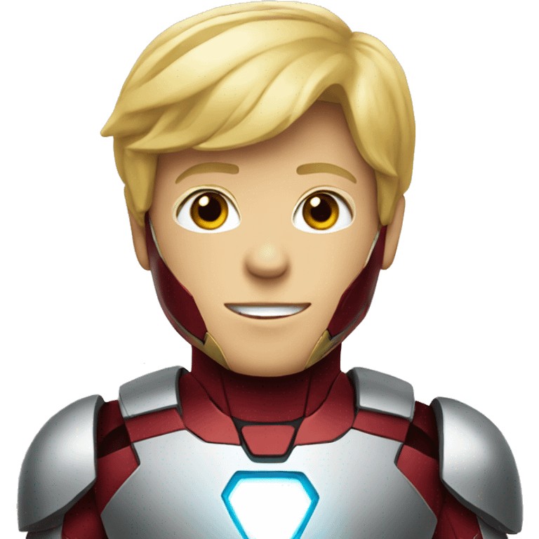 blonde boy in an IronMan suit emoji