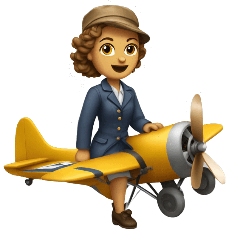 Amelia airhart flying a plane emoji