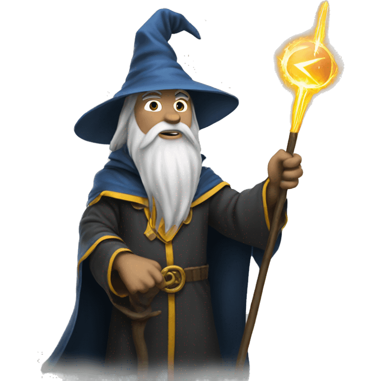 Wizard with thunder emoji