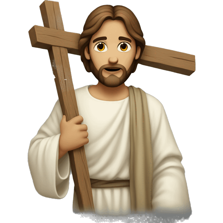 Jesus Christ, holding a cross emoji