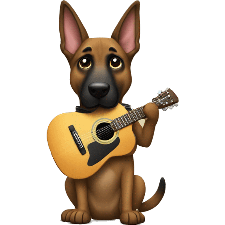 berger malinois qui joue de la guitar electric emoji