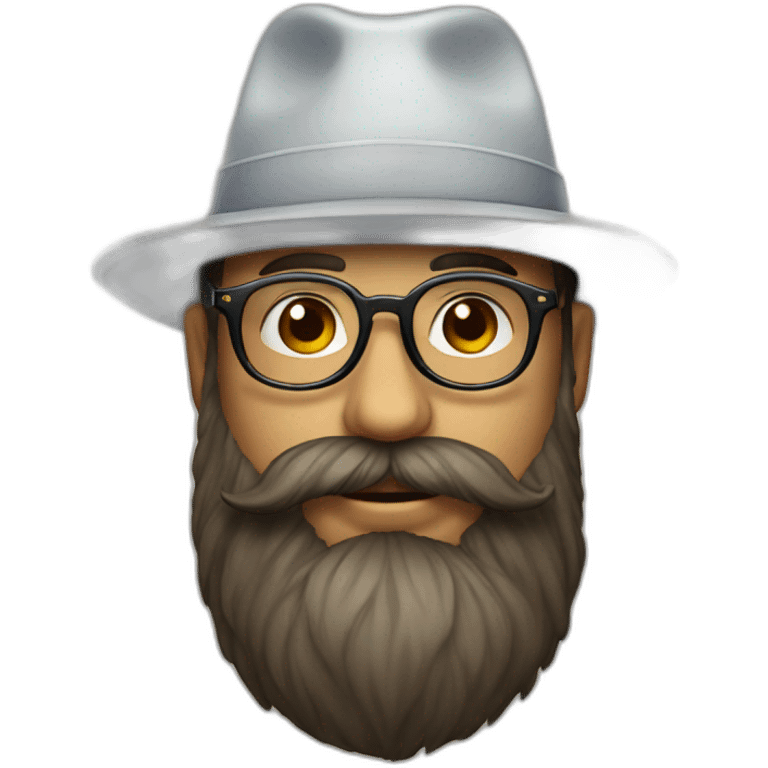 Beard, hat and glasses emoji