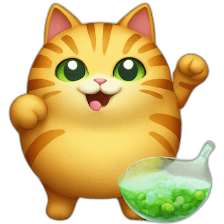 Fat cat catching poison emoji