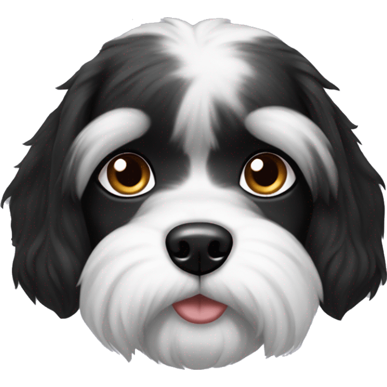 Shitzhu dog female black and white emoji