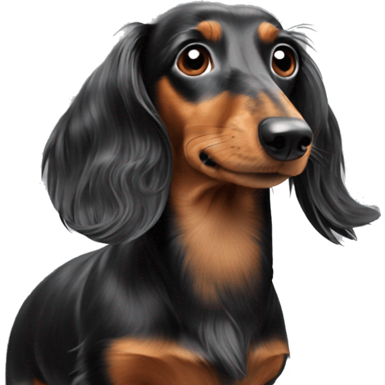 Long hair dapple dachshund  emoji