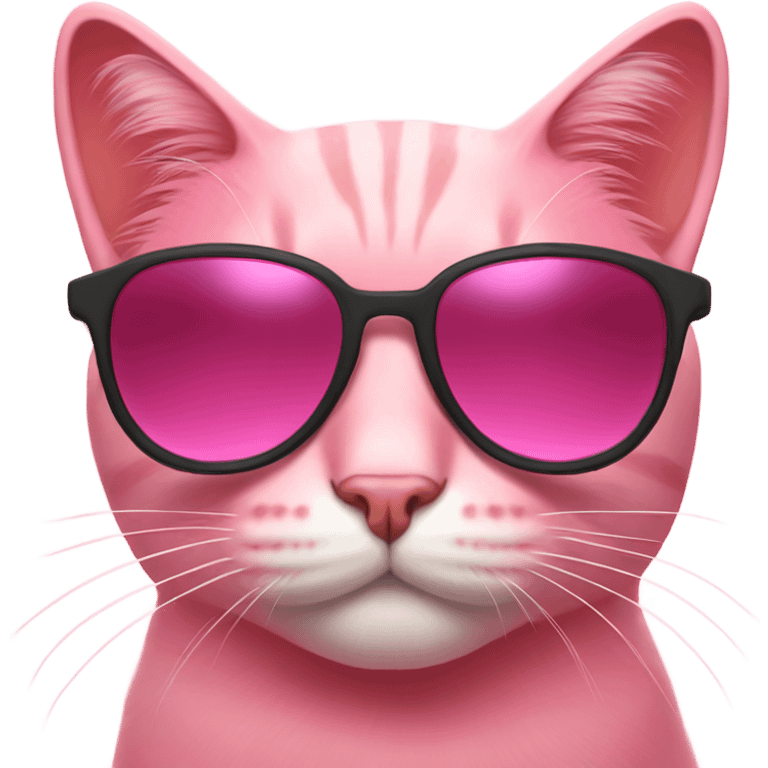 Pink cat with sunglasses emoji