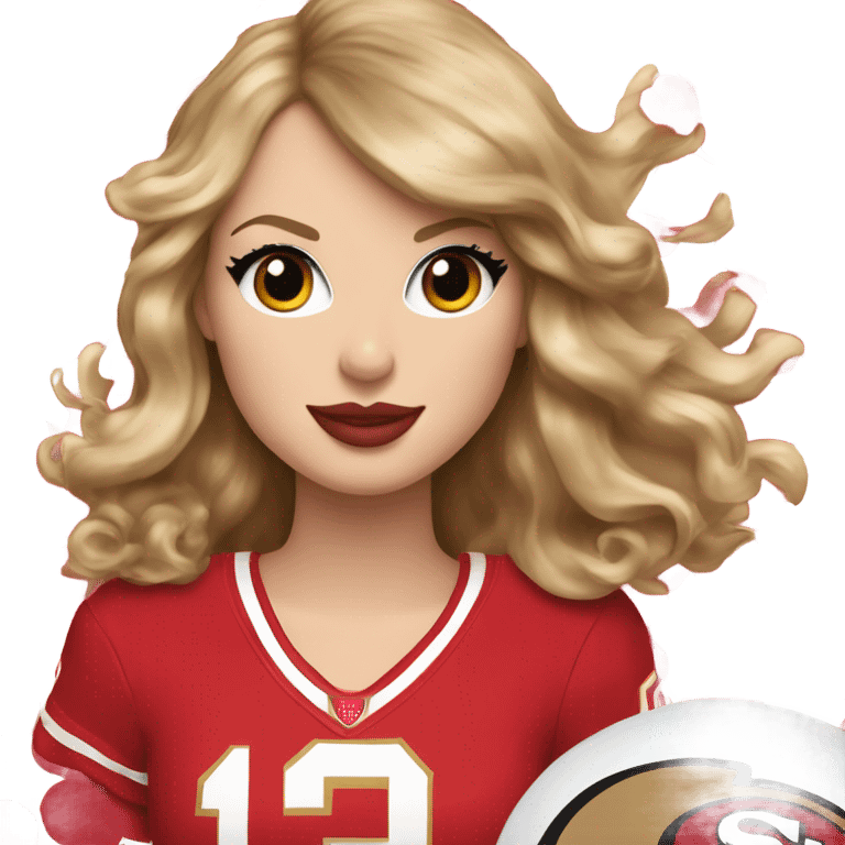 Taylor swift in 49ers colors emoji