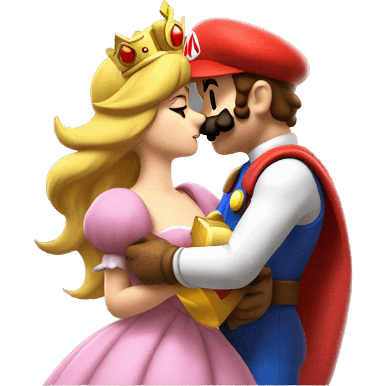 super mario kissing princess daisy emoji