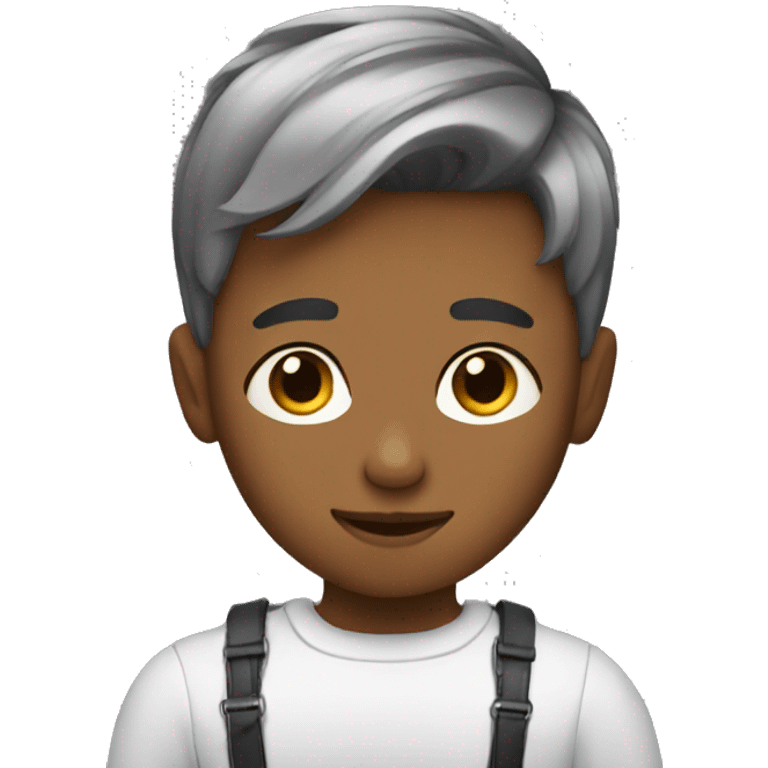 A boy with stylish haircut emoji