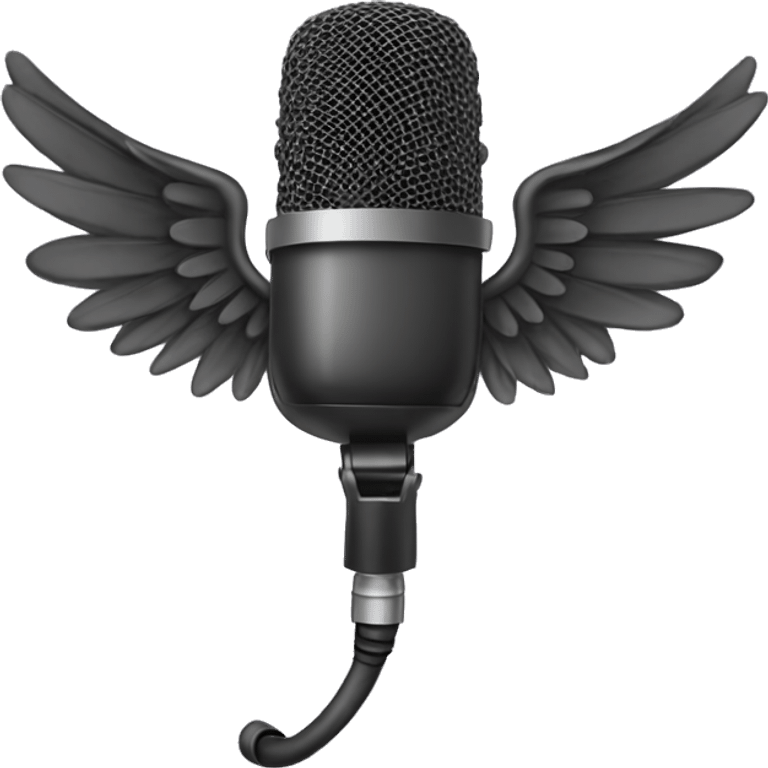 mic with wings emoji