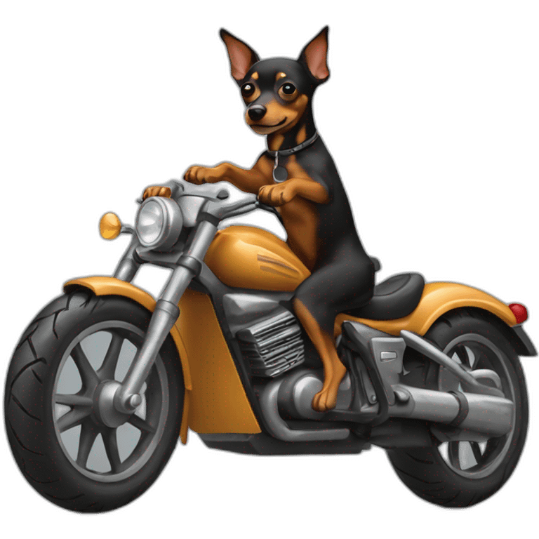 caramel-color-pinscher-dog-driving-a-motorcycle emoji