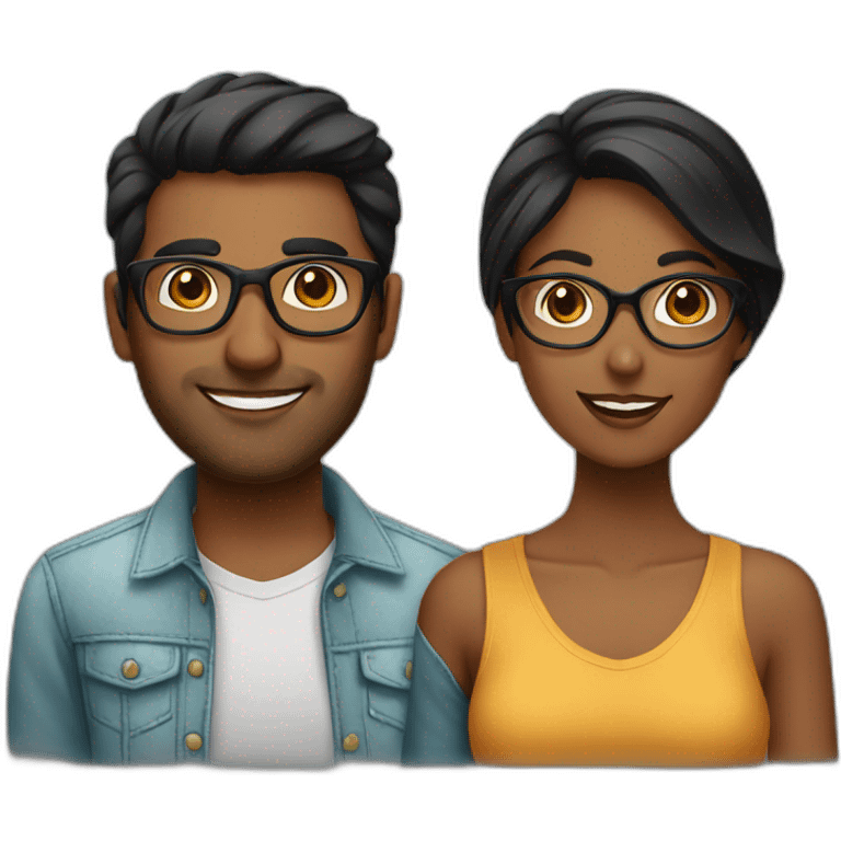 indian-guy-with-glasses-black-girl-couple emoji