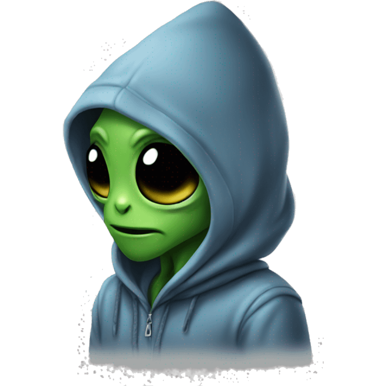 Alien wearing hoodie emoji