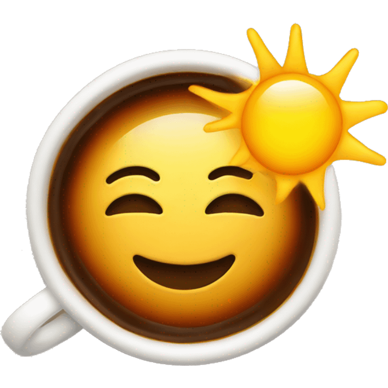 sun with coffee emoji