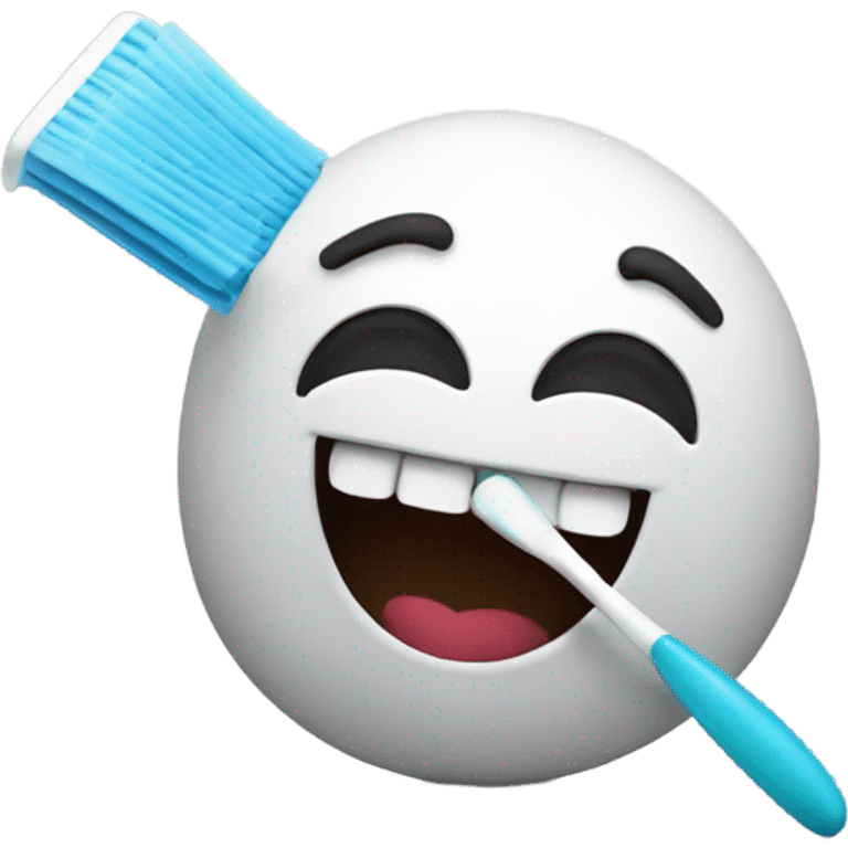 Laugh emoji with toothbrush  emoji