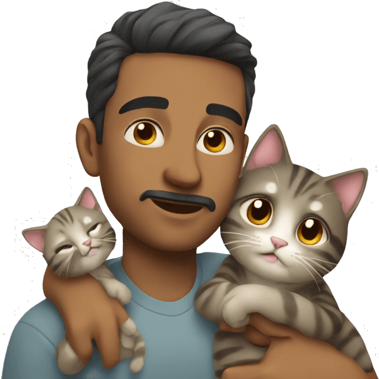 Man with babe cat in your arms  emoji