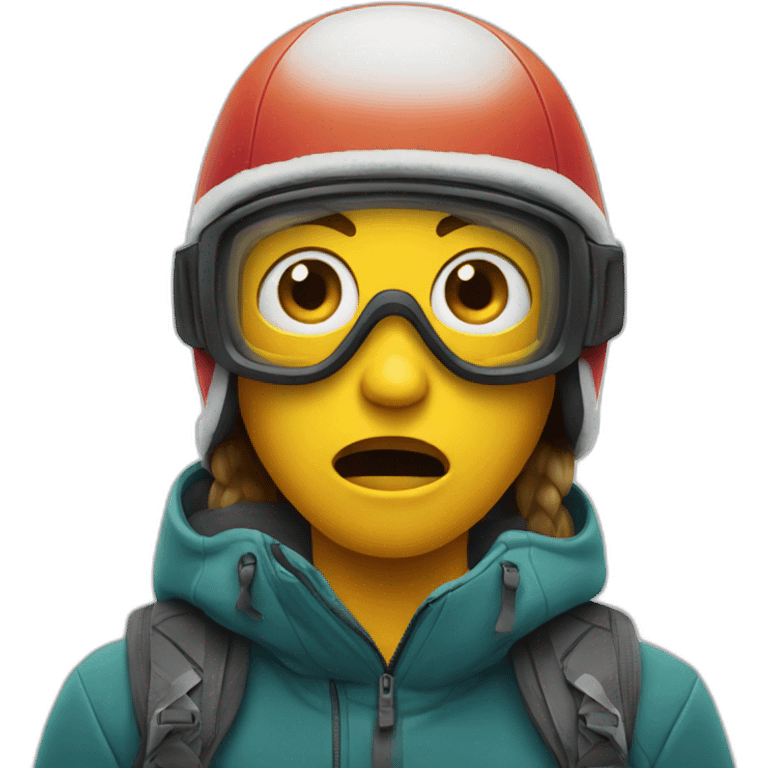 scared snowboarder emoji