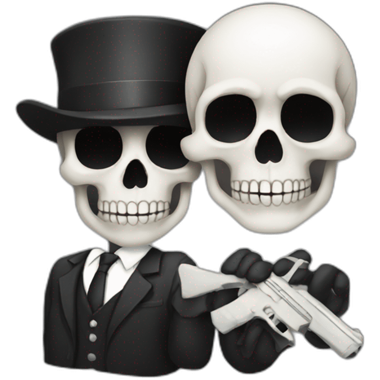 skull with bond behind emoji