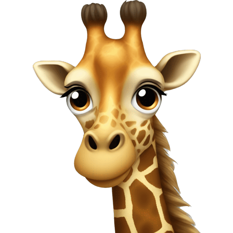 Giraffe with hair  emoji