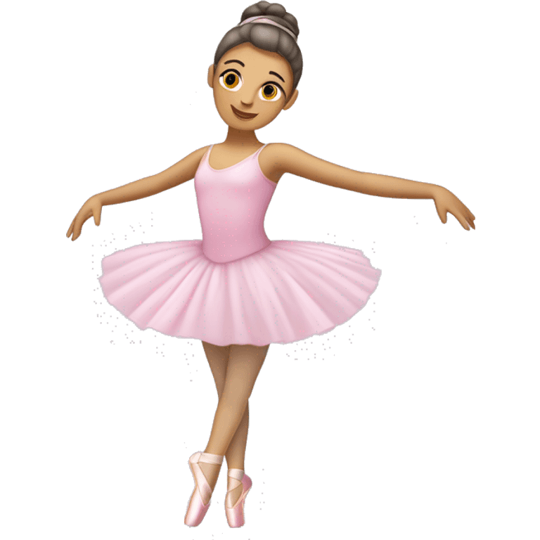 Ballerina che fa un passo di danza classica in indossando un abito lilla, rosa e argento emoji