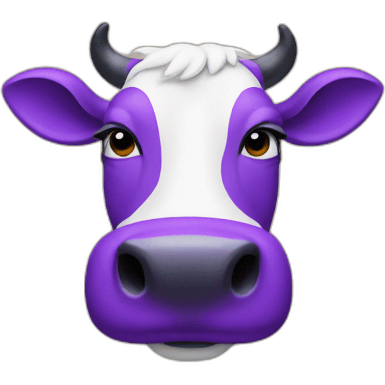 purple cow moustache emoji