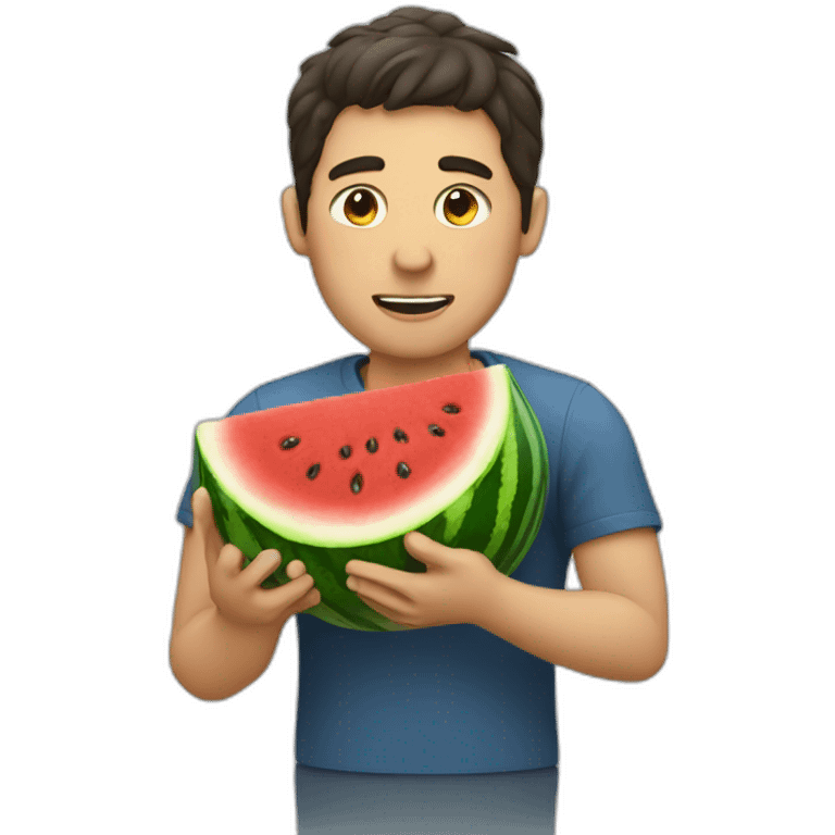 man eating watermelon emoji