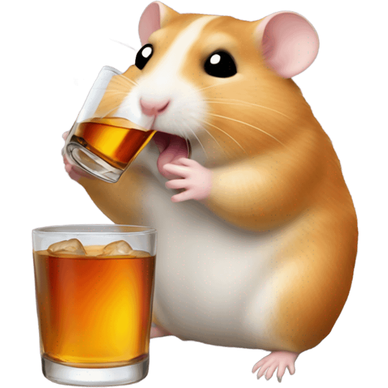 Hamster drinking a bottle of whiskey emoji