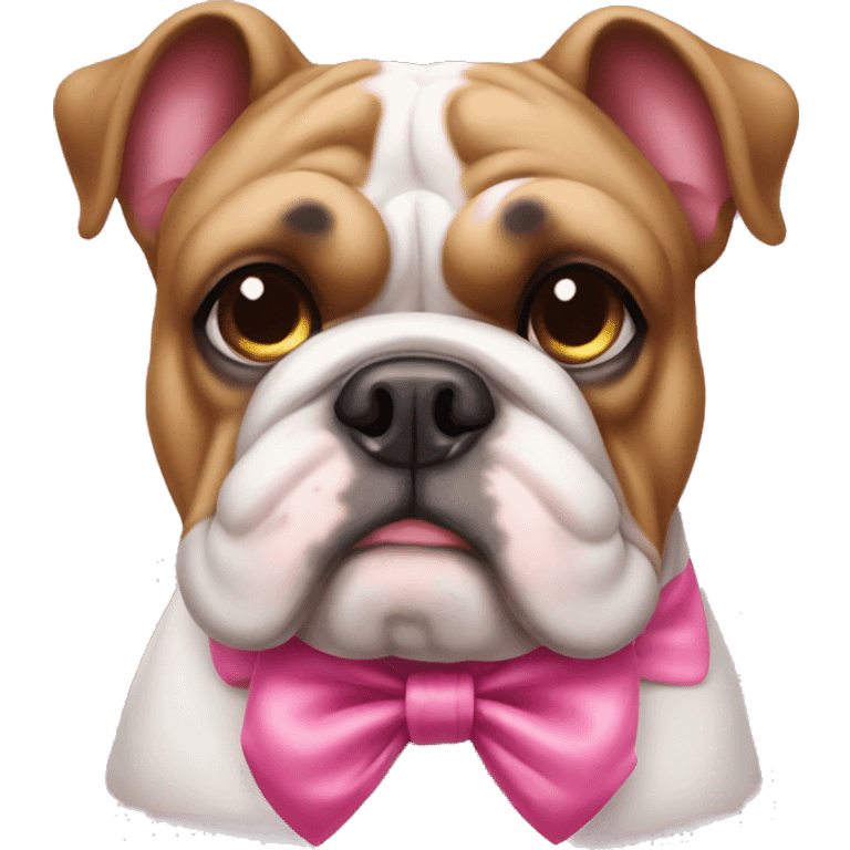 Bulldog with pink bow  emoji