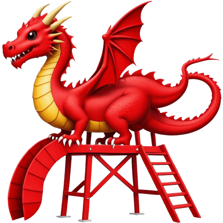 red dragon with black details in a life guard stand emoji