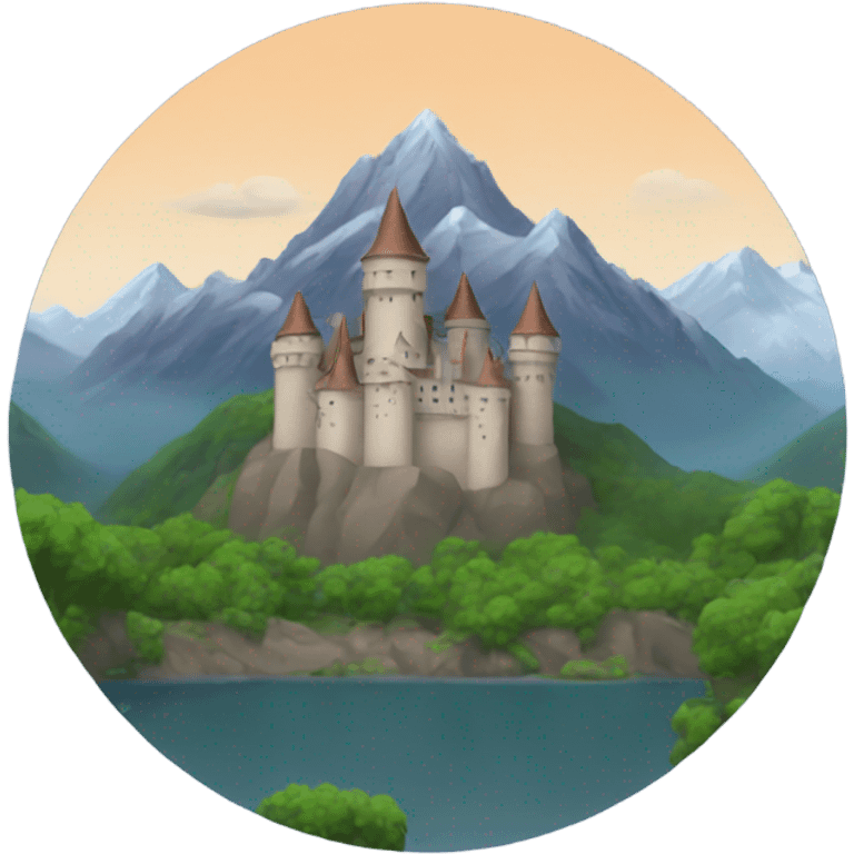 Castle with mountains  emoji